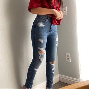 Hollister hi-rise crop super skinny jeans